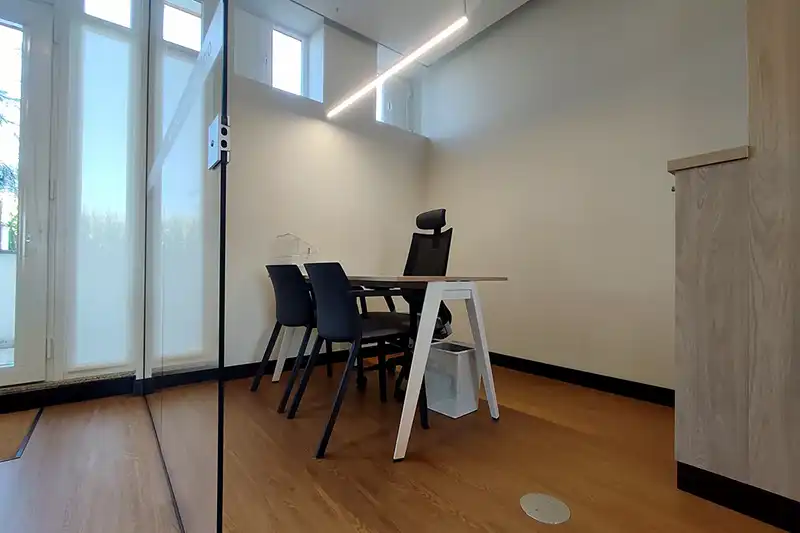minimalist private office space for individual work in Lavra coworking center