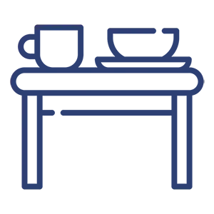 coffee and snacks available in the coworking kitchenette