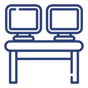 ergonomic desks available in the coworking space