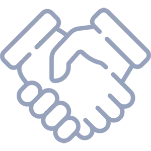 Handshake icon representing proximity and warmth